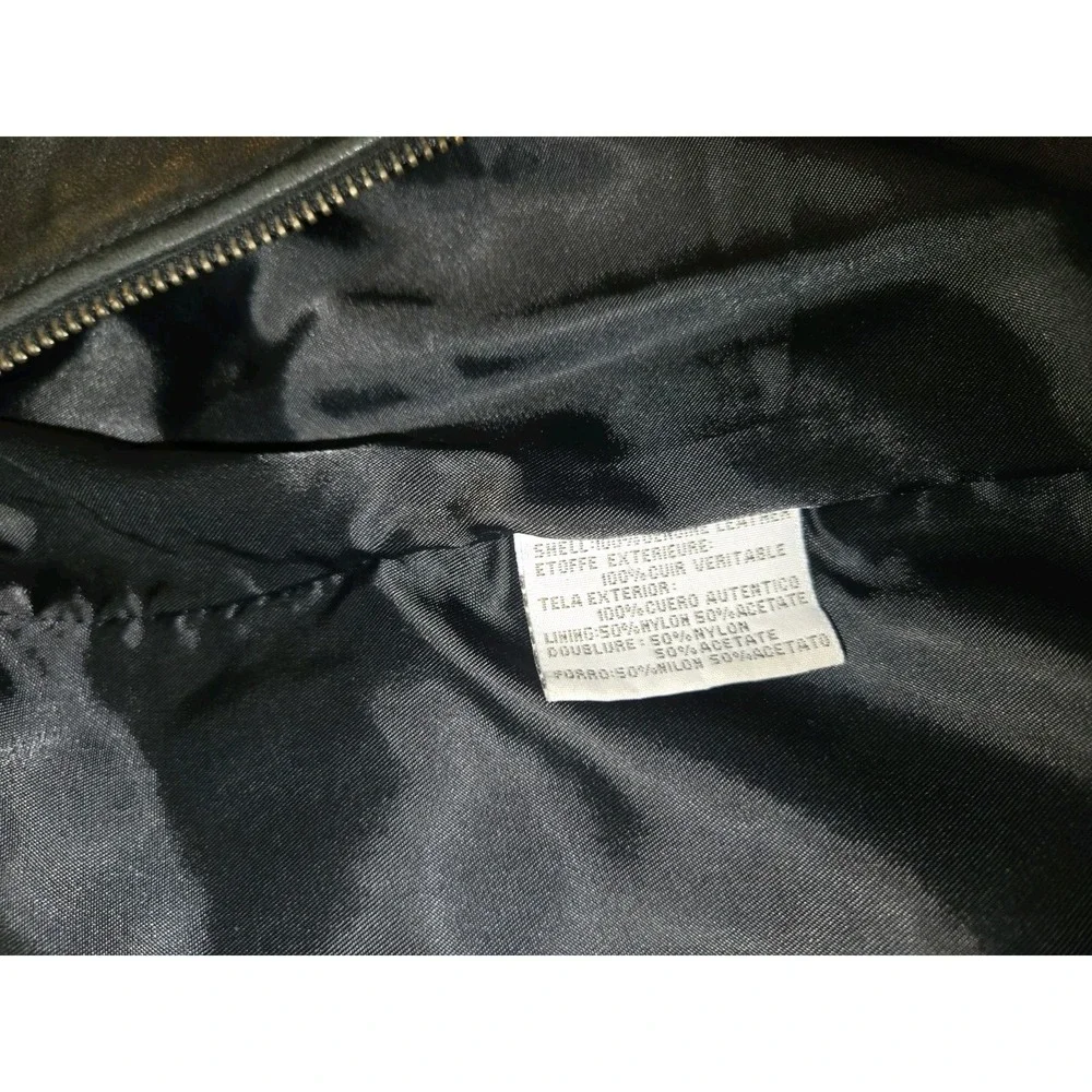 Vintage Liz Claiborne Full Zip Leather Car Coat Jacket Sz L